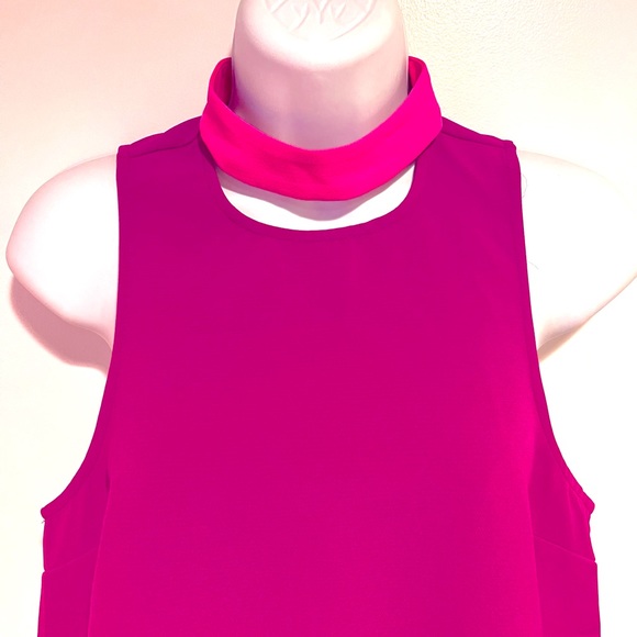 Tobi Fuchsia high choker neck shift dress size XS - Picture 4 of 7